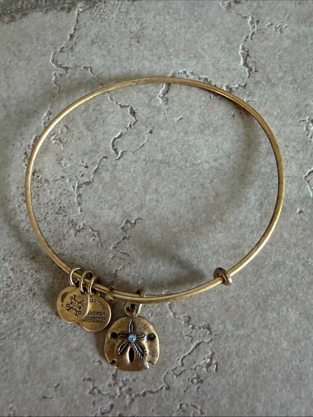 Alex and Ani Gold Sand Dollar Charm Bangle Bracelet - Women's Jewelry